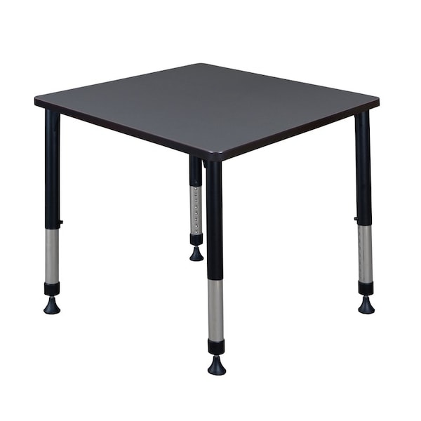 Kee Square Square Classroom Tables, 30 W, 30 L, 23-34 H, Wood, Metal, Gray TB3030GYAPBK - main